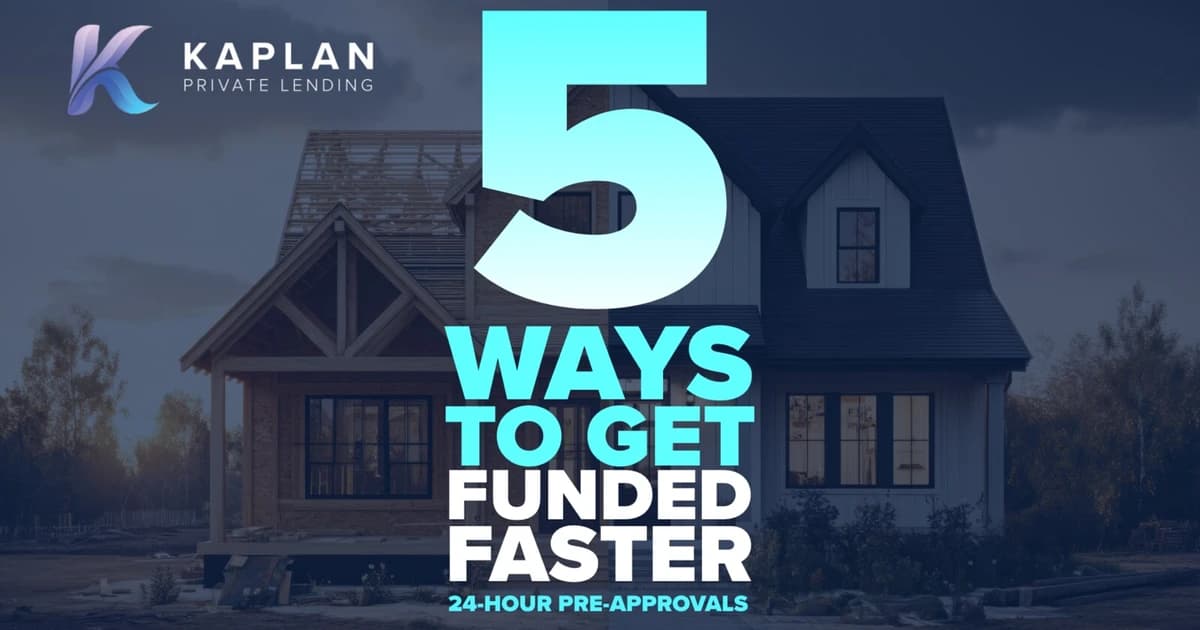 Kaplan Lending graphic reading 5 ways to get funded faster with 24-hour pre-approvals over a Pennsylvania investment property